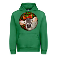 Emerald Christmas Cow, Urban Hoodie - Jasminsmagicworld