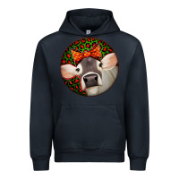 Navy Christmas Cow, Urban Hoodie - Jasminsmagicworld