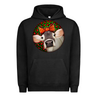 Pigment Black Christmas Cow, Urban Hoodie - Jasminsmagicworld