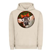 Pigment French Oak Christmas Cow, Urban Hoodie - Jasminsmagicworld