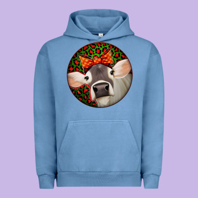 Christmas Cow, Urban Hoodie Designed By Jasminsmagicworld