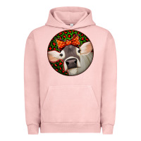 Pigment Salmon Christmas Cow, Urban Hoodie - Jasminsmagicworld