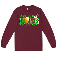Burgundy st.patrick's nurse love heart stethoscope Long Sleeve Tee - BarkalooDesign