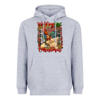 Heather Grey merry cluckin' christmas Heavyweight Hoodie - RanaPortraitStore
