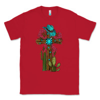 Red Gemstone Cross With Cactus Classic Tee - RanaPortraitStore