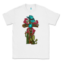 White Gemstone Cross With Cactus Classic Tee - RanaPortraitStore