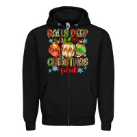 Black balls deep in christmas spirit Zipper Hoodie - Zillion Design Studio