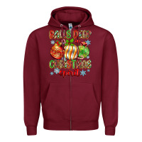 Burgundy balls deep in christmas spirit Zipper Hoodie - Zillion Design Studio