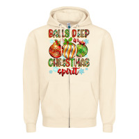 Sandshell balls deep in christmas spirit Zipper Hoodie - Zillion Design Studio