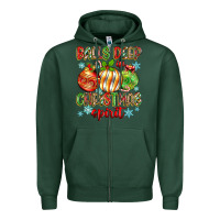 Sports Green balls deep in christmas spirit Zipper Hoodie - Zillion Design Studio