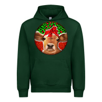 Forest Green Christmas Cow Urban Hoodie - Jasminsmagicworld