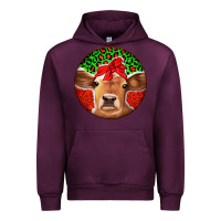Mauve Wine Christmas Cow Urban Hoodie - Jasminsmagicworld