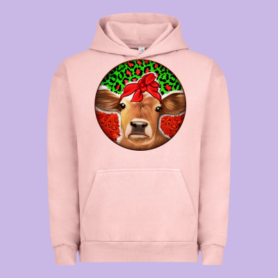 Christmas Cow Urban Hoodie Designed By Jasminsmagicworld