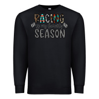 Black Racing Is My Favorite Season Premium Sweatshirt - CowhideDigitalArt