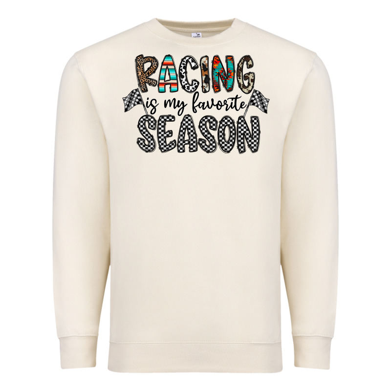 Racing Is My Favorite Season Premium Sweatshirt by CowhideDigitalArt | Teevron