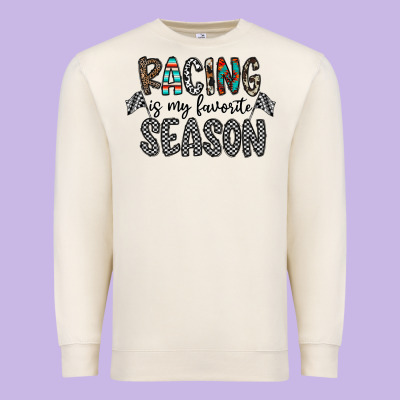 Racing Is My Favorite Season Premium Sweatshirt Designed By Cowhidedigitalart