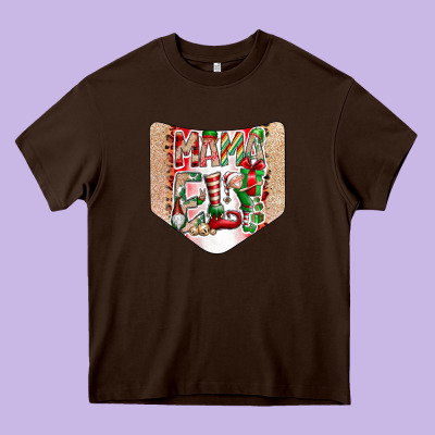 Christmas Pocket Heavy Core Tee Designed By Cowhidedigitalart