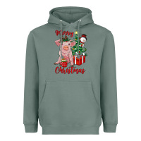 Sage merry christmas pig Heavyweight Hoodie - RanaPortraitStore