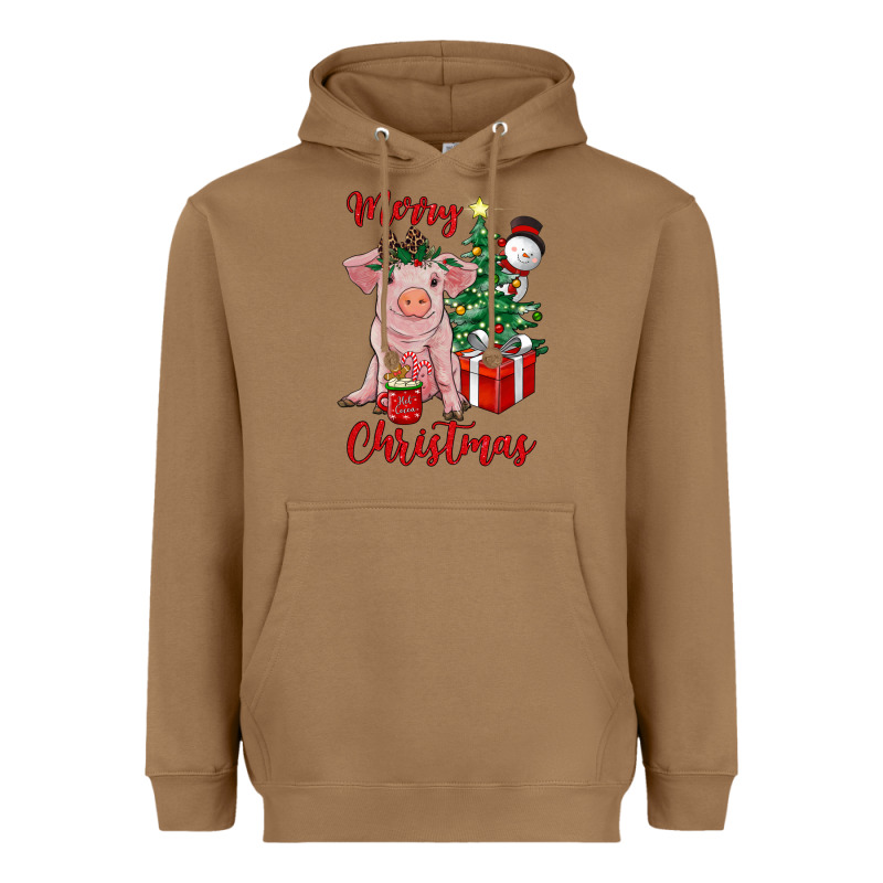 Merry Christmas Pig Heavyweight Hoodie by RanaPortraitStore | Teevron