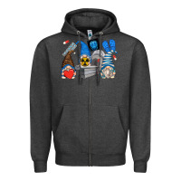 Charcoal Heather mri gnomes Zipper Hoodie - Zillion Design Studio