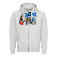 Dove Grey mri gnomes Zipper Hoodie - Zillion Design Studio