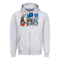 Heather Grey mri gnomes Zipper Hoodie - Zillion Design Studio