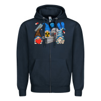 Navy mri gnomes Zipper Hoodie - Zillion Design Studio
