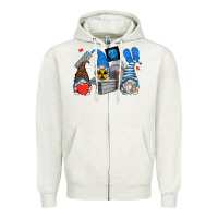 Oatmeal Heather mri gnomes Zipper Hoodie - Zillion Design Studio