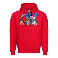 Red mri gnomes Zipper Hoodie - Zillion Design Studio