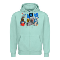 Seafoam mri gnomes Zipper Hoodie - Zillion Design Studio