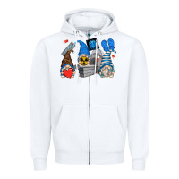 White mri gnomes Zipper Hoodie - Zillion Design Studio
