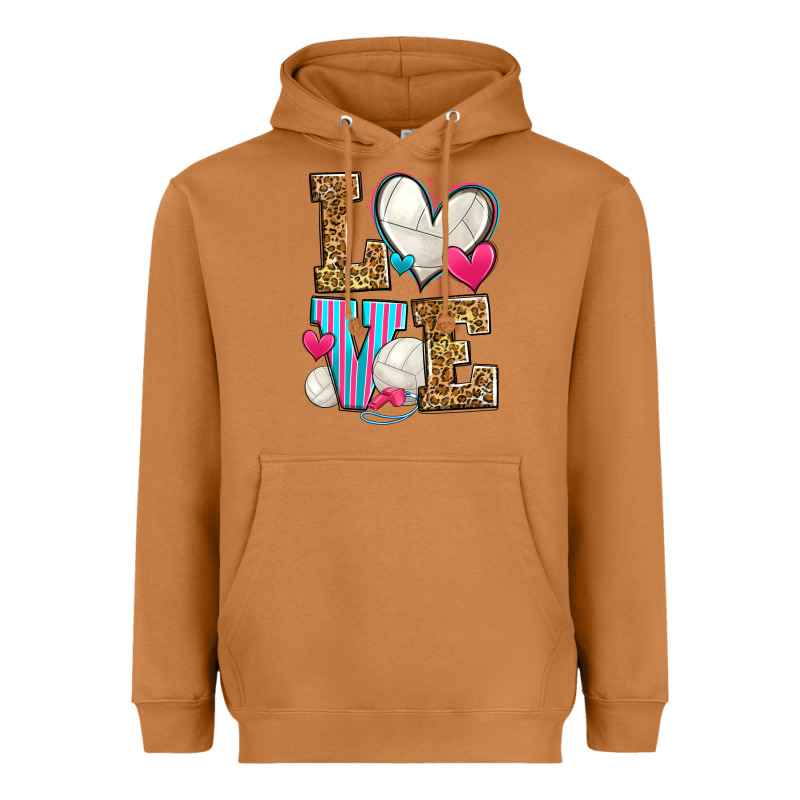 Love Volleyball Heavyweight Hoodie by Zillion Design Studio | Teevron