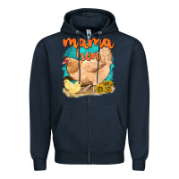 Navy mama hen with sunflowers Zipper Hoodie - texasbilliewilder