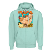 Seafoam mama hen with sunflowers Zipper Hoodie - texasbilliewilder