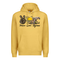 Antique Gold Peace Love Hyenas Premium Hoodie - LillyAllenDesigns