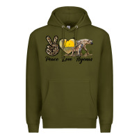 Army Green Peace Love Hyenas Premium Hoodie - LillyAllenDesigns