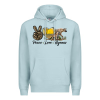 Blue Mist Peace Love Hyenas Premium Hoodie - LillyAllenDesigns