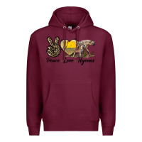 Burgundy Peace Love Hyenas Premium Hoodie - LillyAllenDesigns