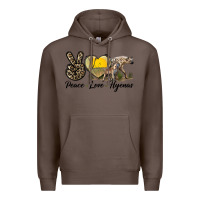 Coffee Peace Love Hyenas Premium Hoodie - LillyAllenDesigns