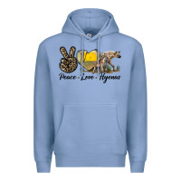 Colony Blue Peace Love Hyenas Premium Hoodie - LillyAllenDesigns