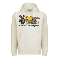 Oatmeal Heather Peace Love Hyenas Premium Hoodie - LillyAllenDesigns