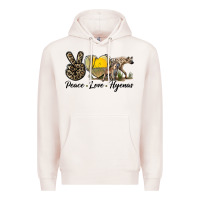 Pale Pink Peace Love Hyenas Premium Hoodie - LillyAllenDesigns