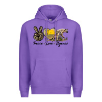 Purple Peace Love Hyenas Premium Hoodie - LillyAllenDesigns