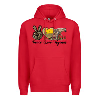 Red Peace Love Hyenas Premium Hoodie - LillyAllenDesigns