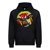 Black Christmas Cow Urban Hoodie - Jasminsmagicworld