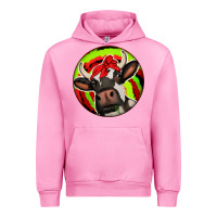 Fuchsia Pink Christmas Cow Urban Hoodie - Jasminsmagicworld