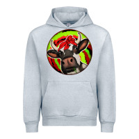 Heather Grey Christmas Cow Urban Hoodie - Jasminsmagicworld