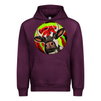 Mauve Wine Christmas Cow Urban Hoodie - Jasminsmagicworld