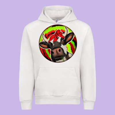 Christmas Cow Urban Hoodie Designed By Jasminsmagicworld