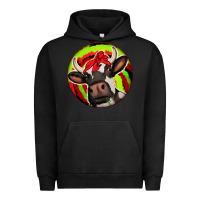 Pigment Black Christmas Cow Urban Hoodie - Jasminsmagicworld